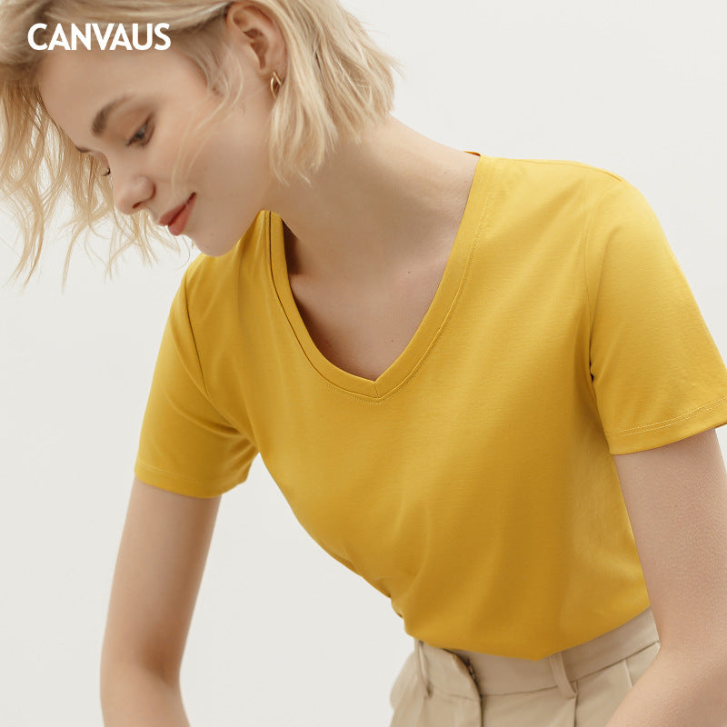 Innovative Women's Summer Short-sleeved Mercerized Cotton Women's T-shirt
