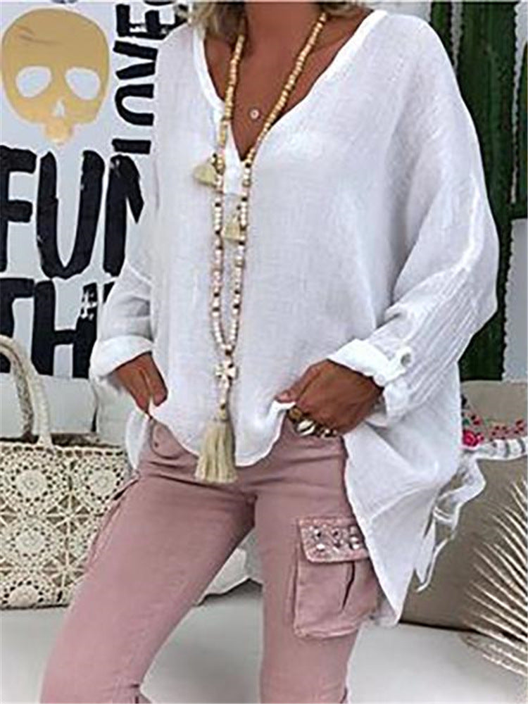 Trendy Creative Attractive Solid Color Long-sleeved Blouse