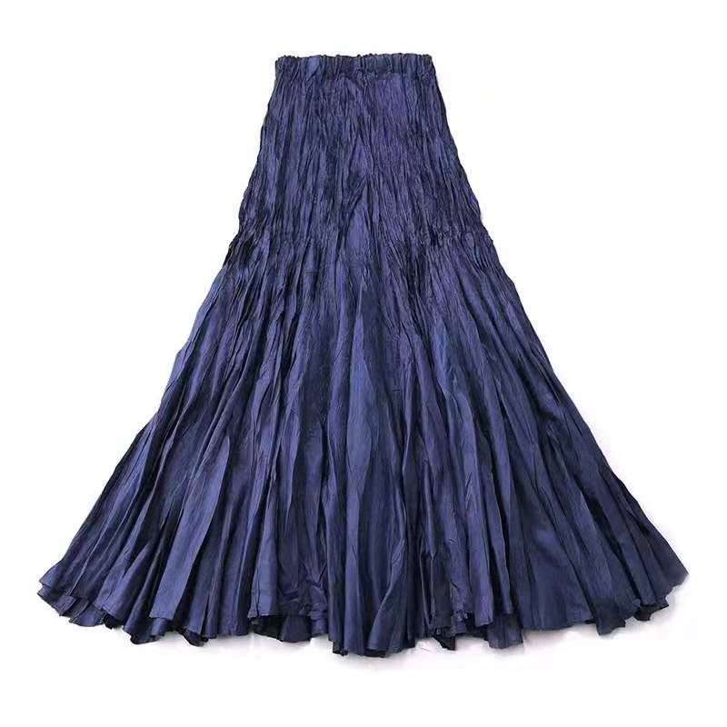 Color Large High Waist Slimming Elastic Casual Skirt