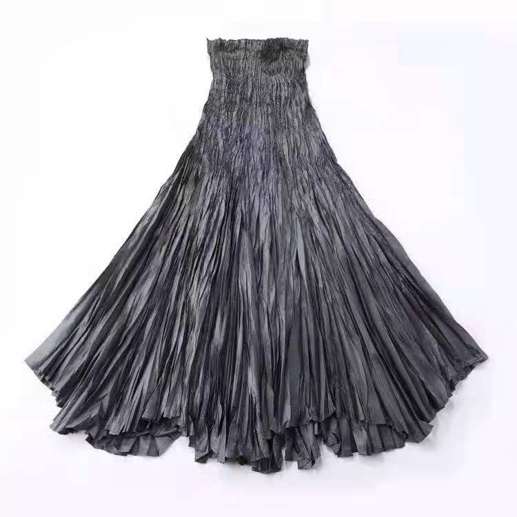Color Large High Waist Slimming Elastic Casual Skirt