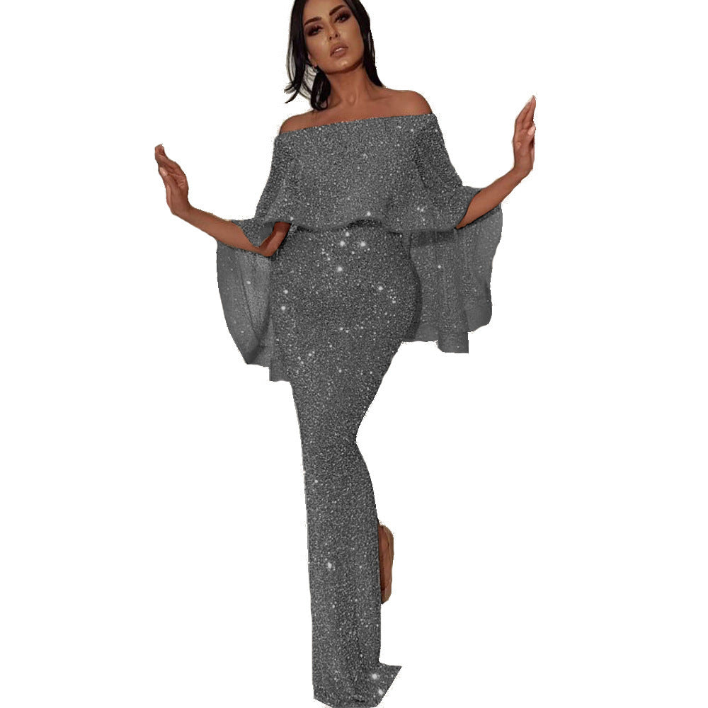 Stylish With Large Ruffled Hip Slit Dress