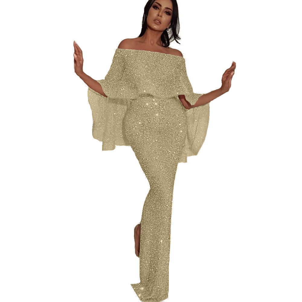 Stylish With Large Ruffled Hip Slit Dress