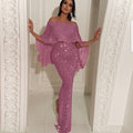 Stylish With Large Ruffled Hip Slit Dress