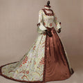 Sleeve Printed Elegant Court Retro Large Dress