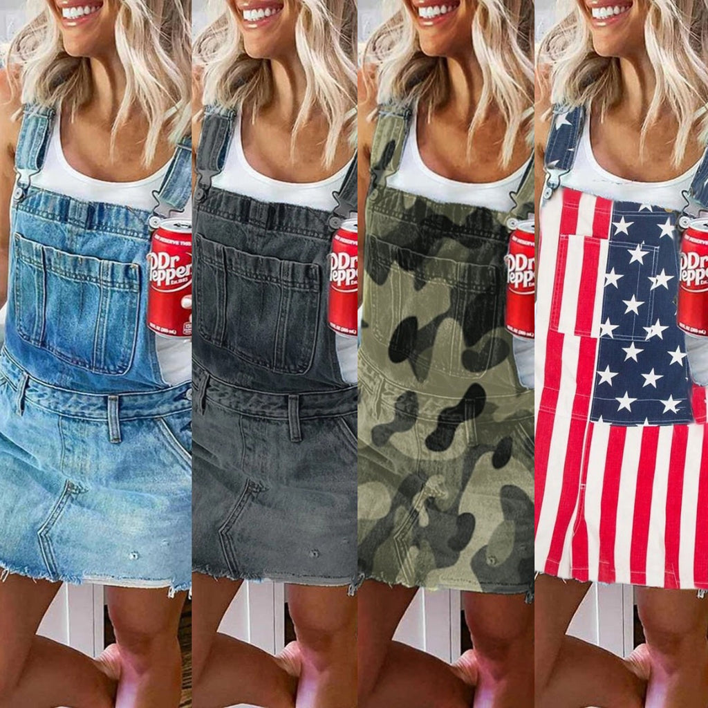 Stylish Women's Denim Suspender Slimming Dress Women's Jeans