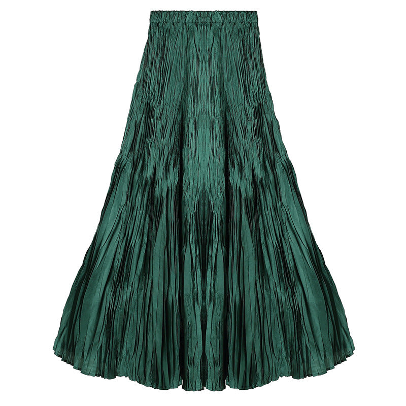 Color Large High Waist Slimming Elastic Casual Skirt