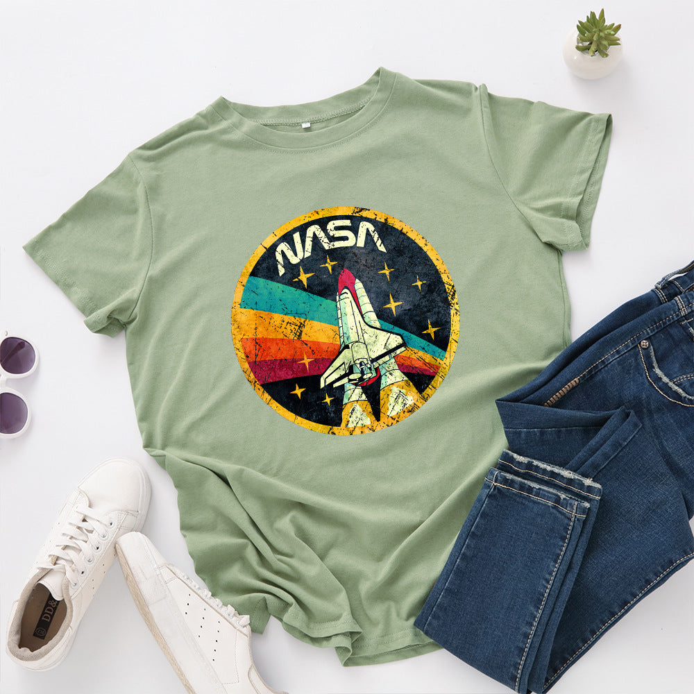 Women's Loose Round Neck Cotton Short-sleeved Women's T-shirt