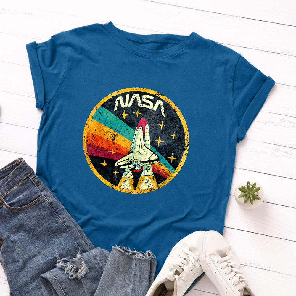 Women's Loose Round Neck Cotton Short-sleeved Women's T-shirt