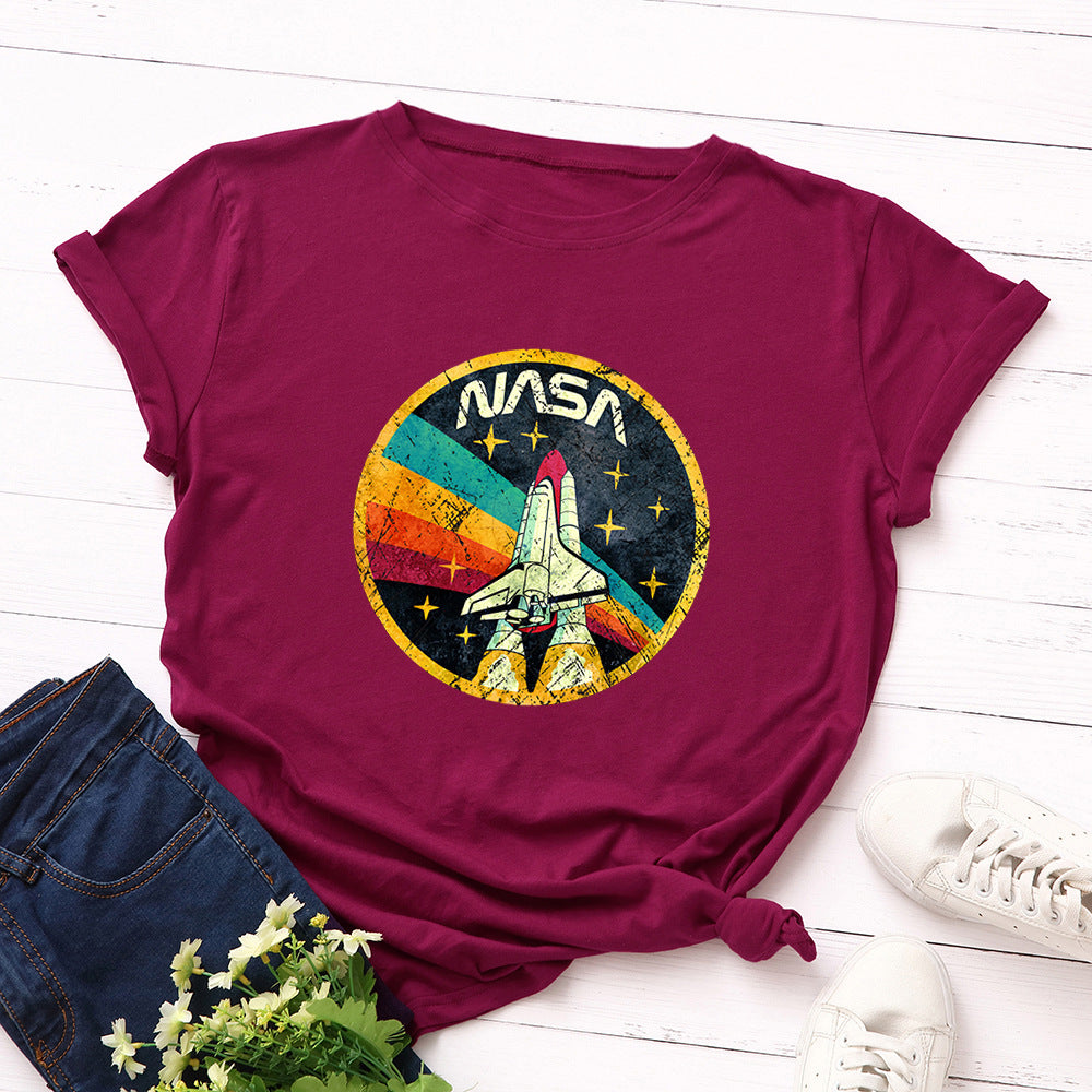 Women's Loose Round Neck Cotton Short-sleeved Women's T-shirt