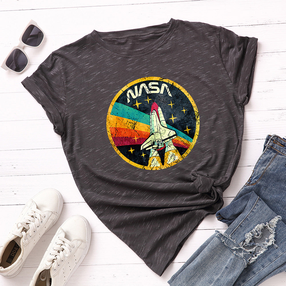 Women's Loose Round Neck Cotton Short-sleeved Women's T-shirt