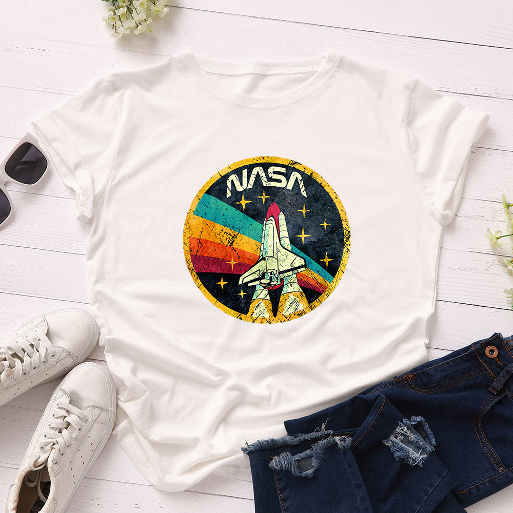 Women's Loose Round Neck Cotton Short-sleeved Women's T-shirt