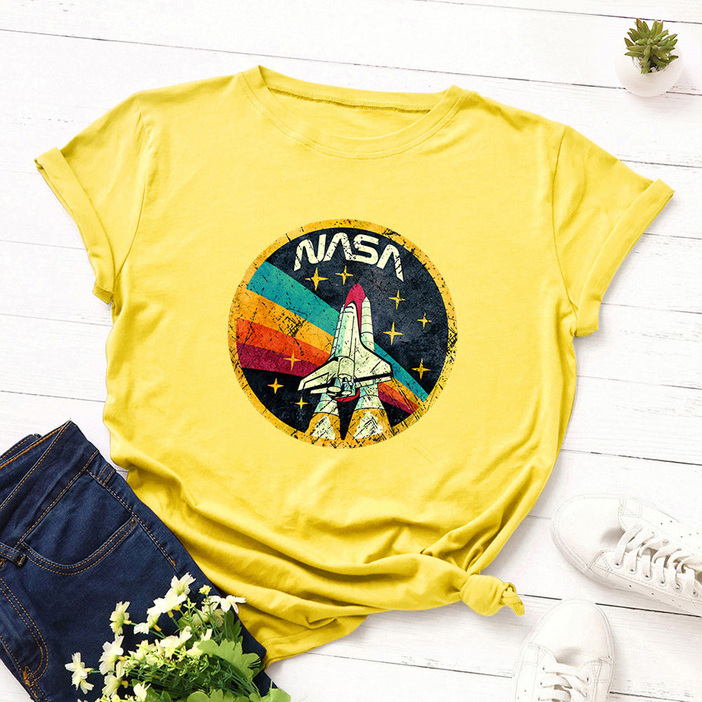Women's Loose Round Neck Cotton Short-sleeved Women's T-shirt
