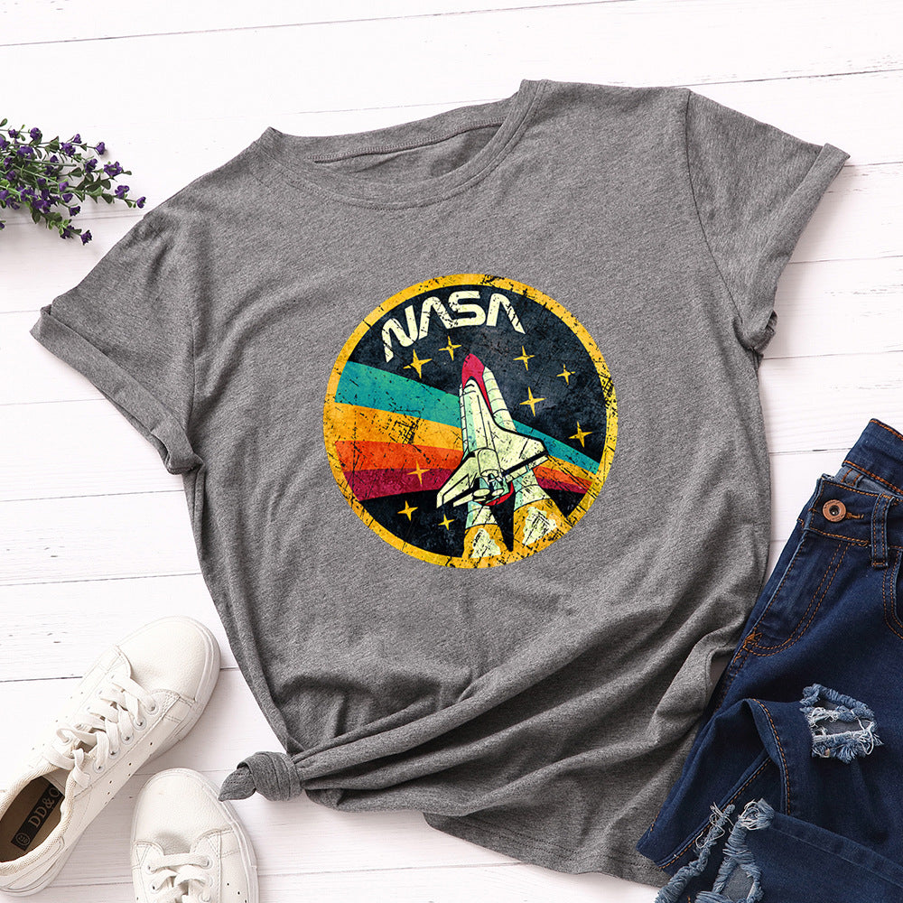 Women's Loose Round Neck Cotton Short-sleeved Women's T-shirt