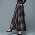 Women's Woolen High Waist Long Slimming A- Line Skirts