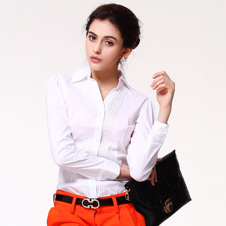 Business Wear Korean Style Commuter Pleated Blouse