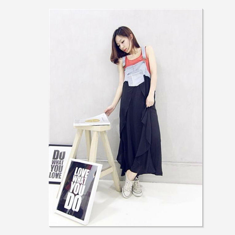 Fashion Ruffles Long Loose Large Denim Dress