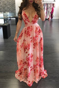 Elegant Versatile Casual Deep Backless Chiffon Dress