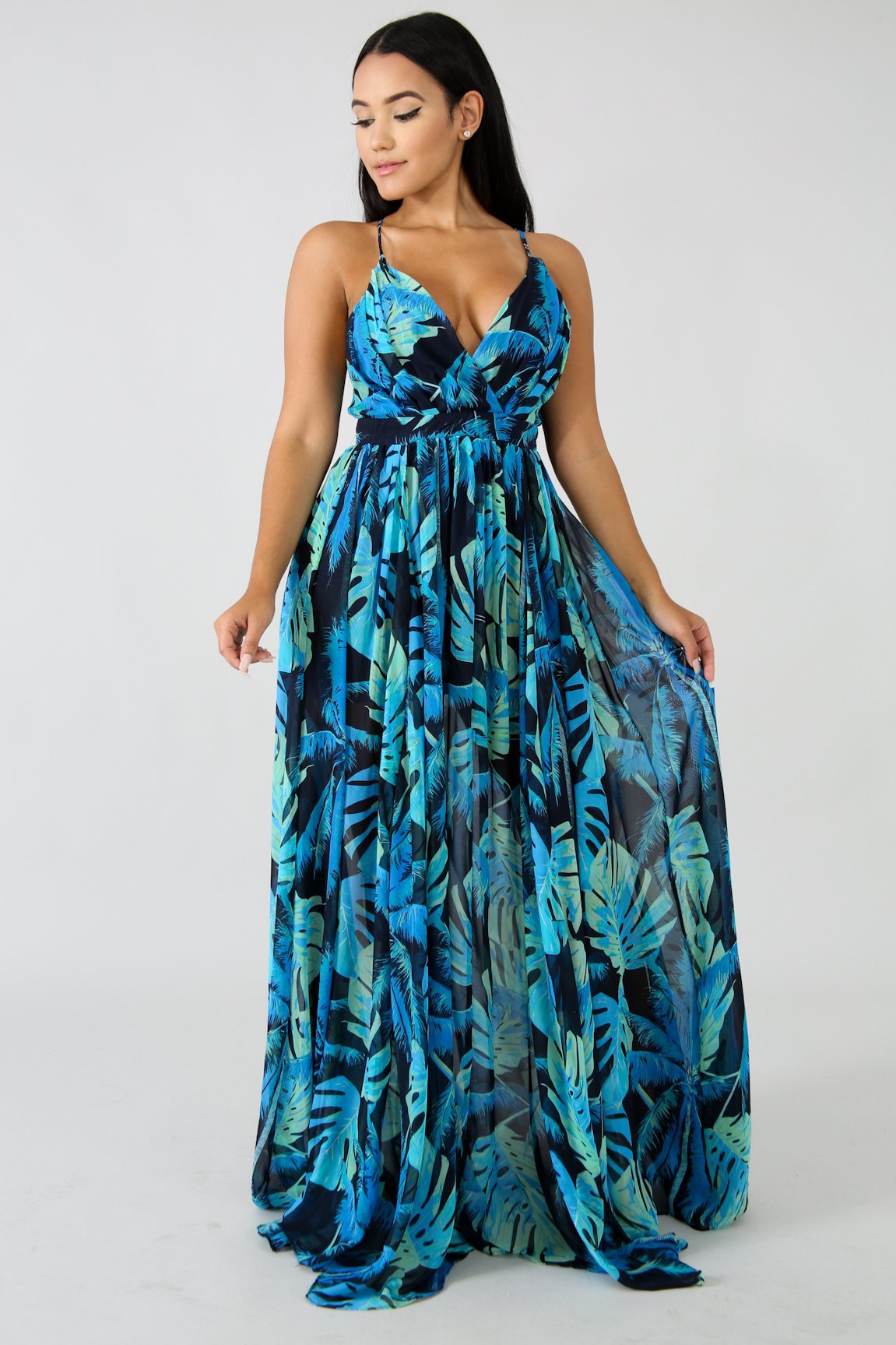 Elegant Versatile Casual Deep Backless Chiffon Dress