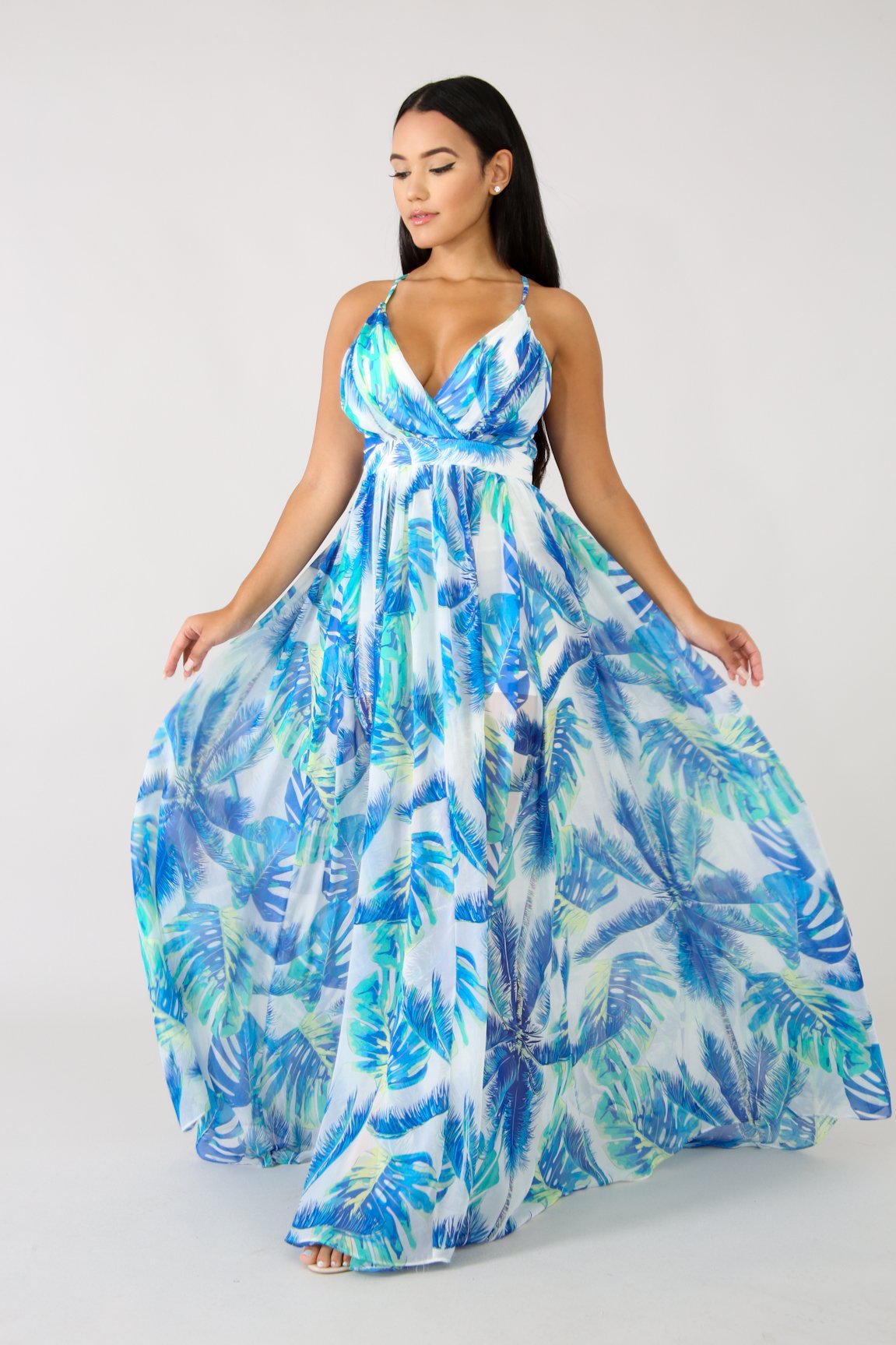 Elegant Versatile Casual Deep Backless Chiffon Dress