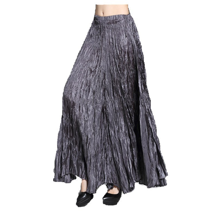 Color Large High Waist Slimming Elastic Casual Skirt