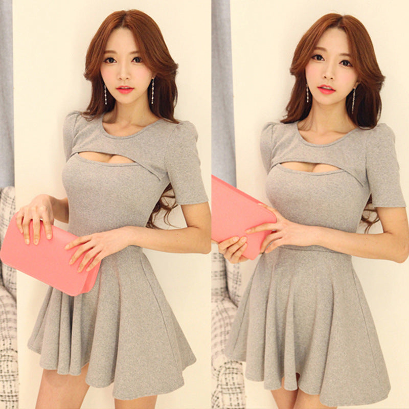 Beautiful Women's Sexy Chest Hollow Miniskirt Dress