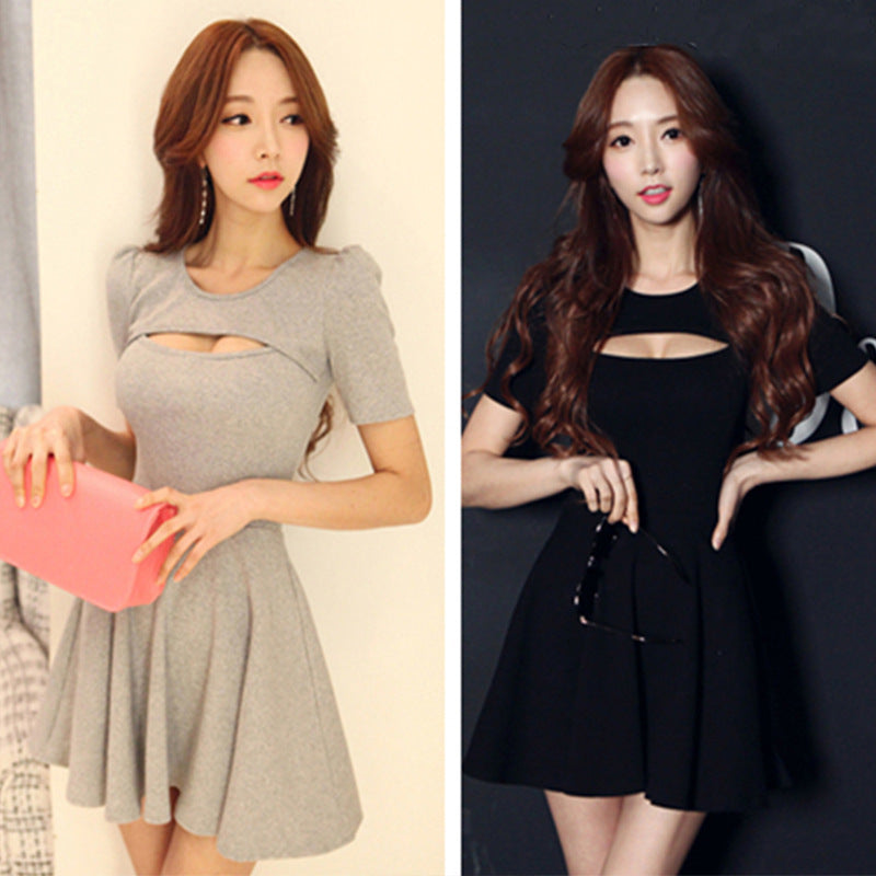Beautiful Women's Sexy Chest Hollow Miniskirt Dress