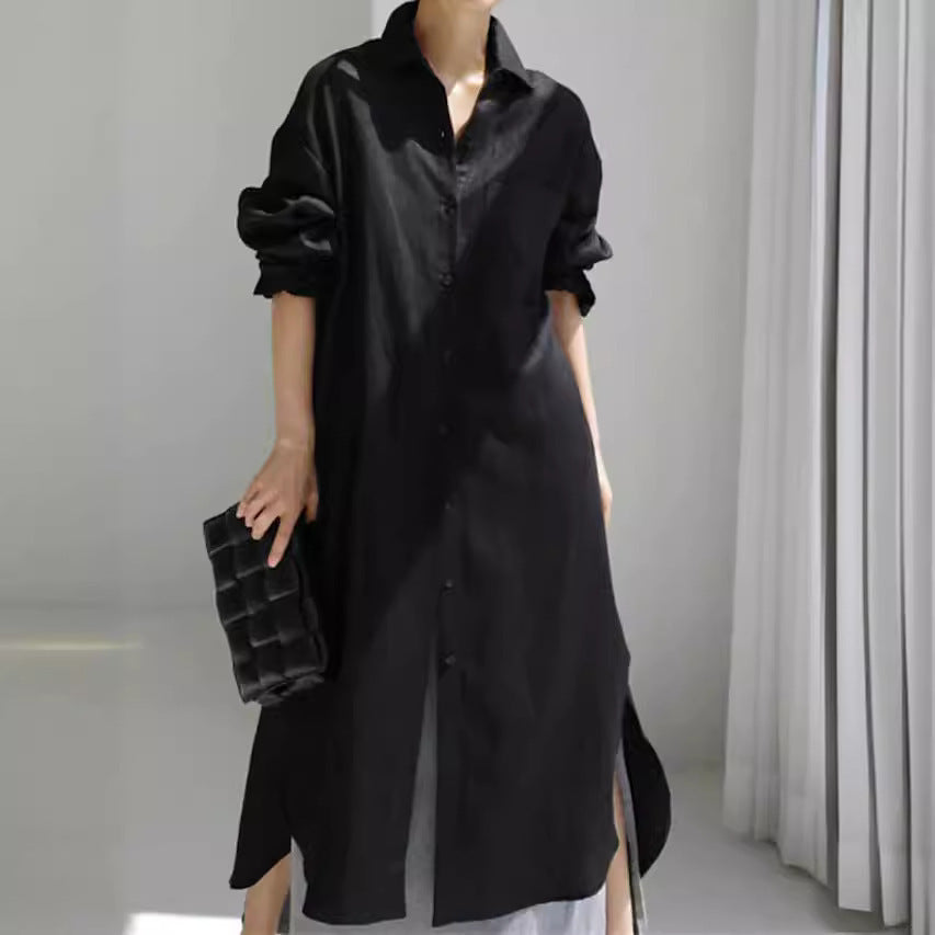 Cotton Linen Shirt Loose Irregular Bottoming Cardigans