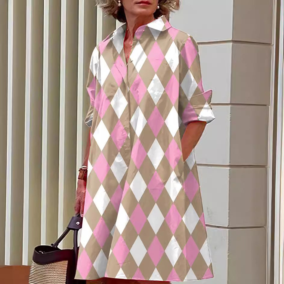 Elegant Polka Dot Collar Long Sleeve Blouse