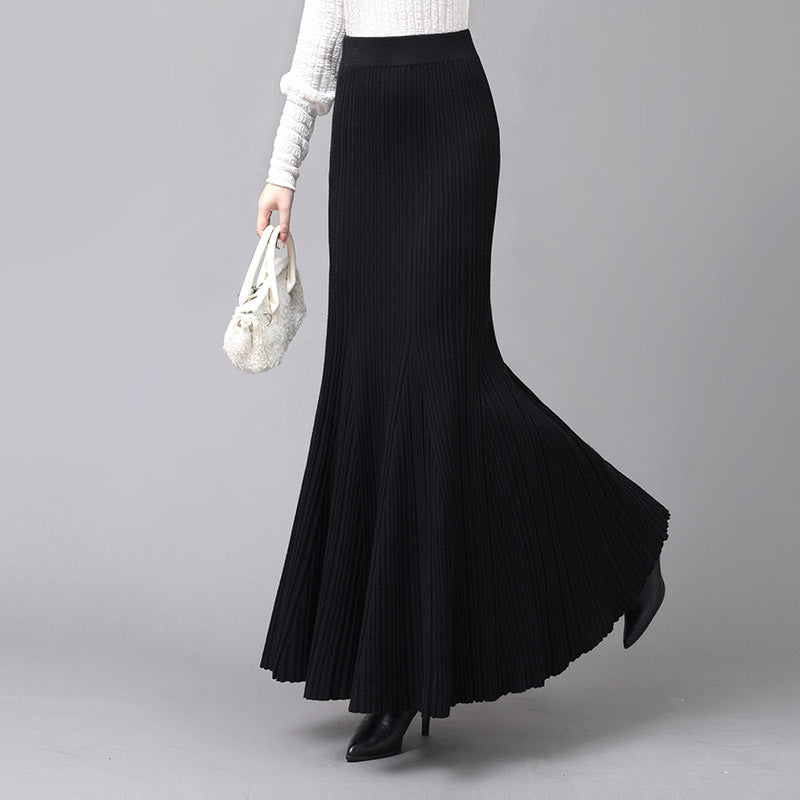 Women's Knitted Half-length Fishtail Mid-length High Waist Hip Skirts