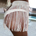 Women's Fishnet Stitching Tassel Mesh Sequin Decoration Shorts
