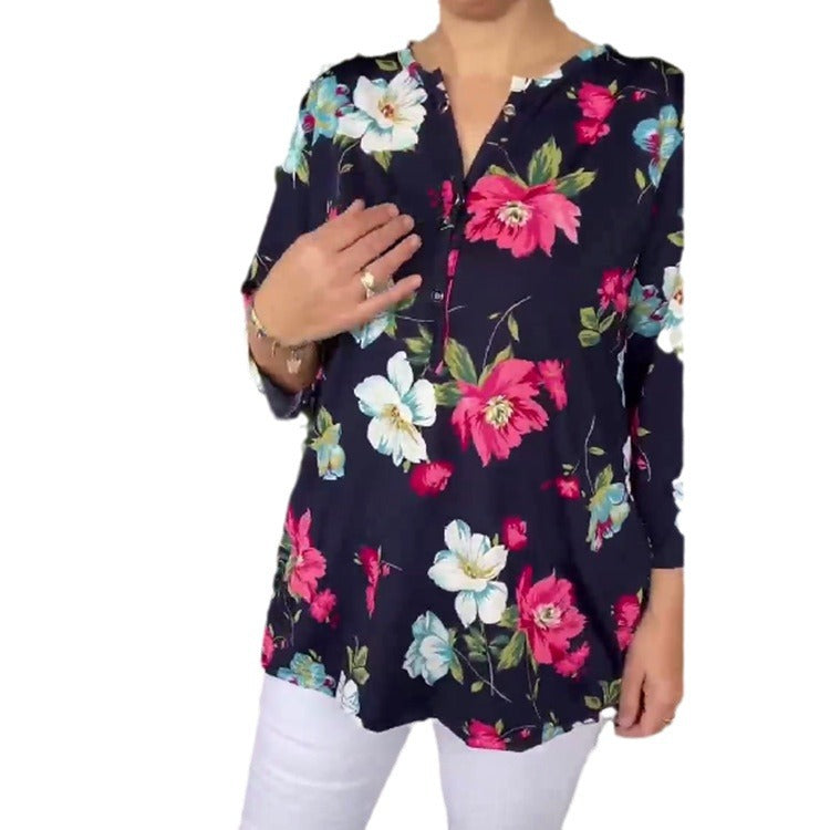 Women's Trade Clothes Summer Printed Sleeve Mom Women's T-shirt