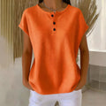 Women's Design Sleeve Summer Half Open Placket Casual Shorts