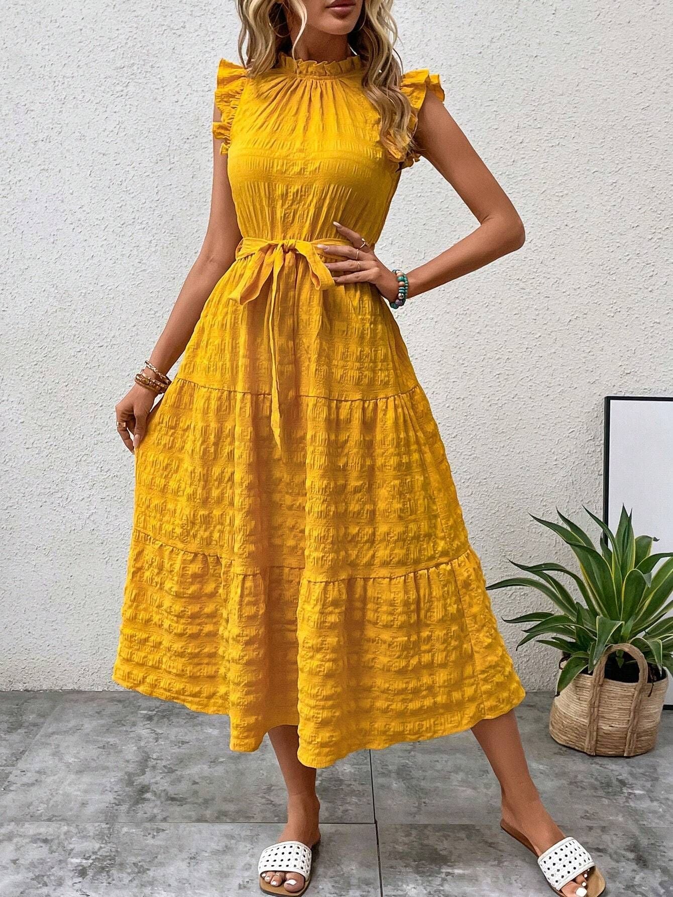 Casual Women's Bohemian Sleeveless Large Swing Dress