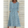 Women's Summer Casual Comfortable Round Neck Printed Dress