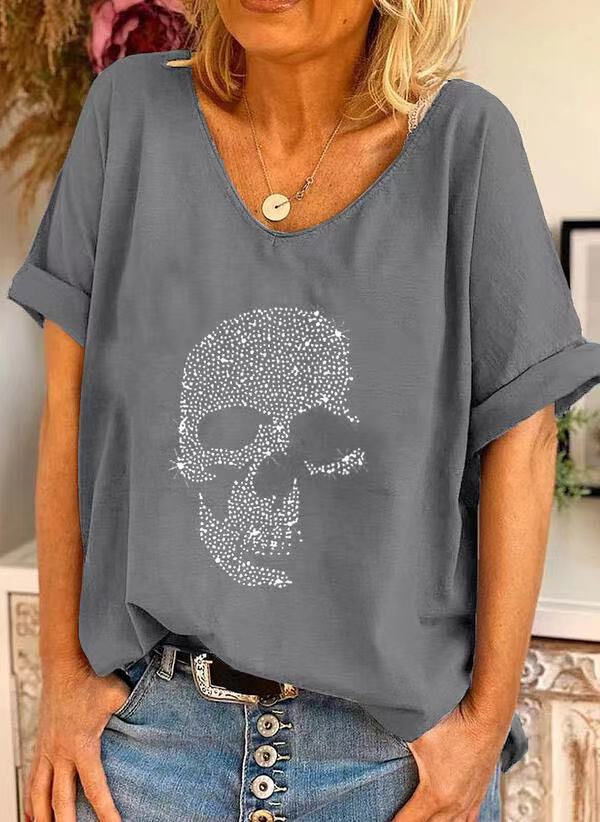 Women's Sleeve Large Loose Hot Bead Shorts