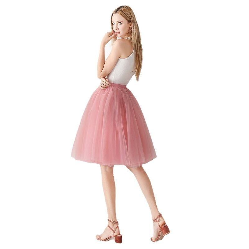 Women's High Waist Mesh Pettiskirt Adult Skirts