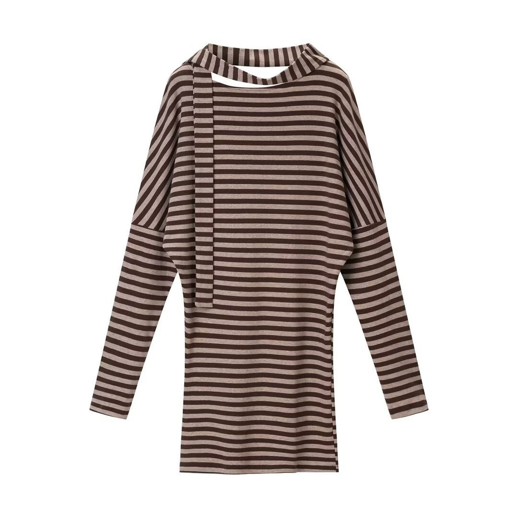 Women's Spring Striped Loose Slimming T-shirt Dress