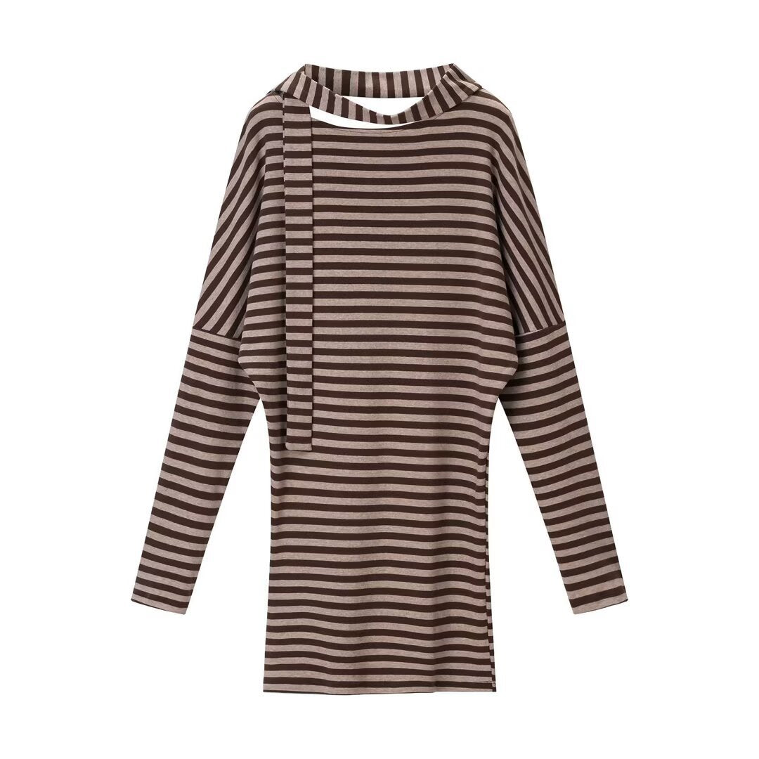 Women's Spring Striped Loose Slimming T-shirt Dress