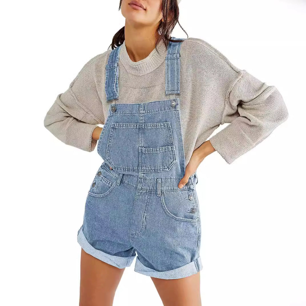 Charming Fashion Women's Loose Shoulder Strap Women's Jeans
