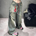 Women's & Men's American Printed High Street Design Sense Mop Women's Jeans
