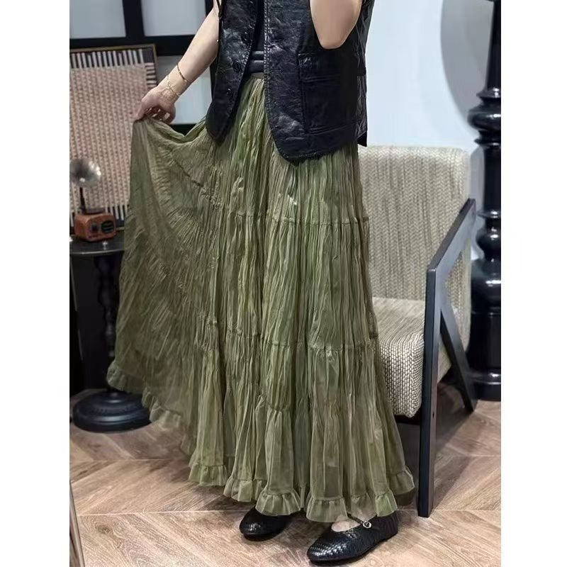 Women's Line Midi Dress With Pleated Stitching Skirts