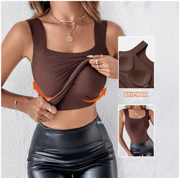 Women's Color Ribbon Chest Pad Outer Wear Women's T-shirt
