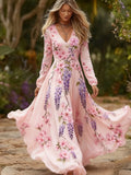 Long Sleeve Ethnic Style Bohemian Large Dress