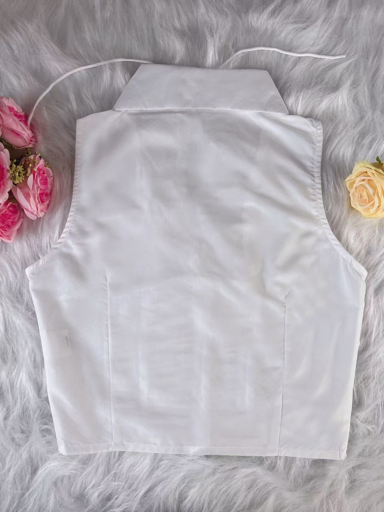 Women's Chubby French Style Pure Desire Halter Tied Design Sense Tops