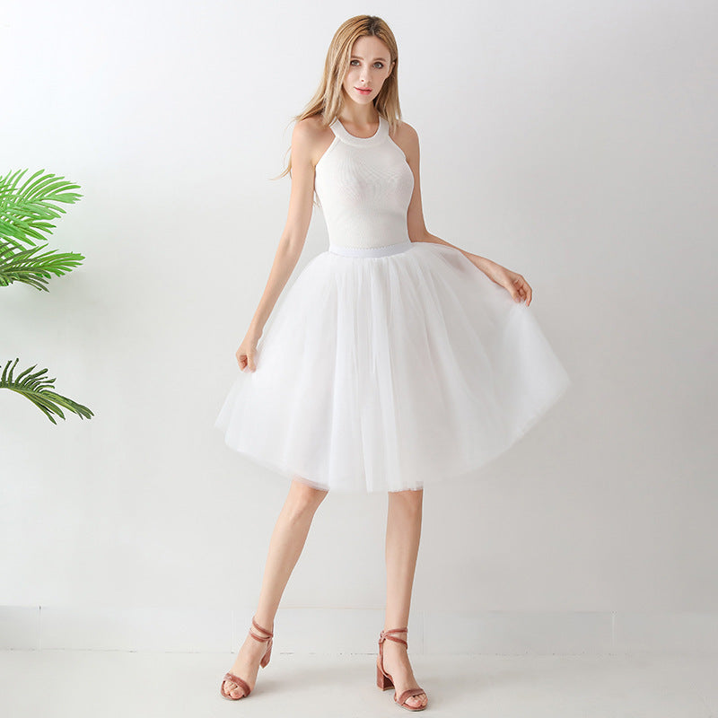 Women's High Waist Mesh Pettiskirt Adult Skirts