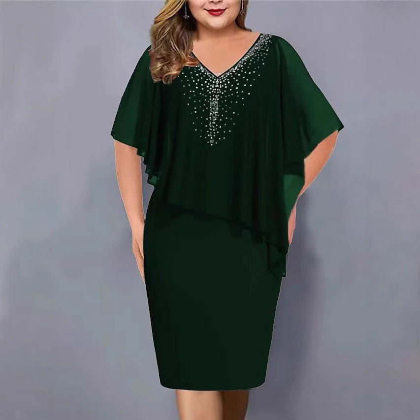 Women's Summer Solid Color Half Sleeve Large Casual Dress
