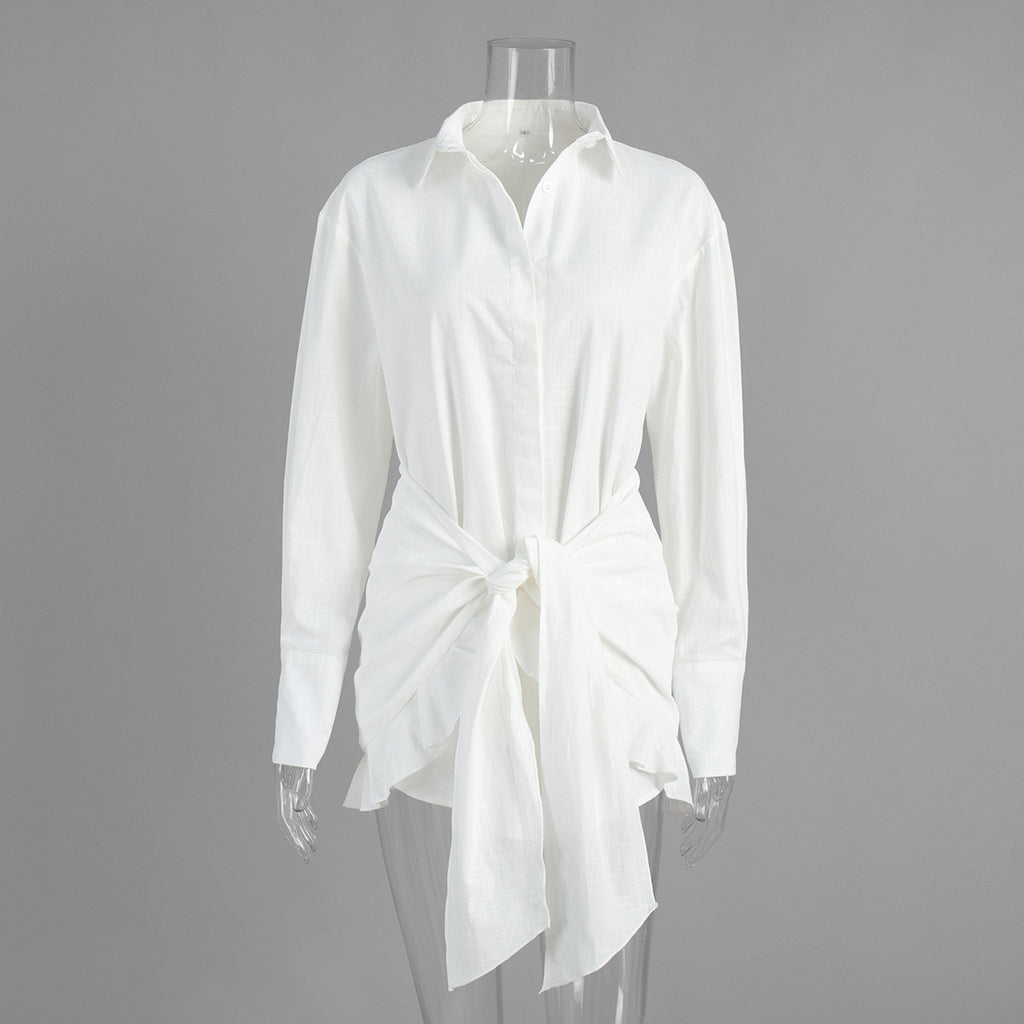 Shirt Summer Vacation Lazy Pure Color Skirts
