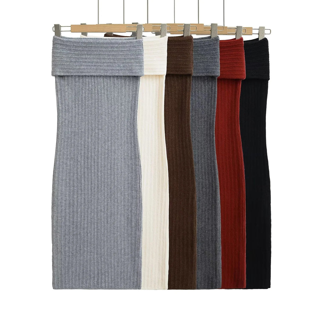 Solid Color Flanging Low Waist Slimming Temperament Skirt