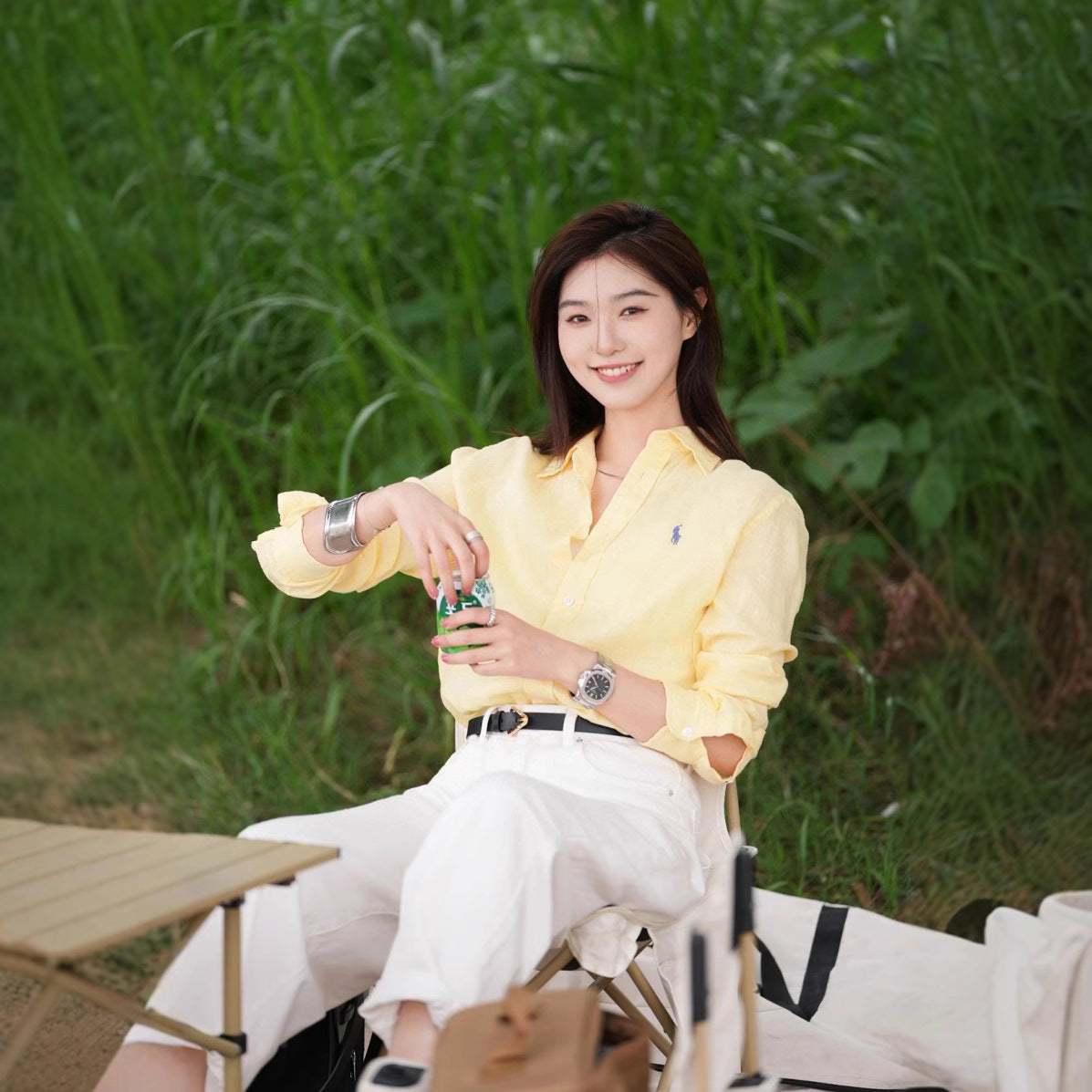 Women's & Men's Linen Shirt Horse Logo Embroidered Old Money Style Trendy Cotton Blouse