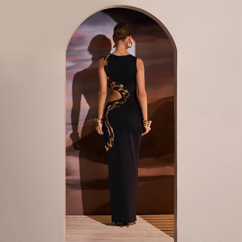 Women's Sleeveless Sexy Slim Fit Slit Long Dress